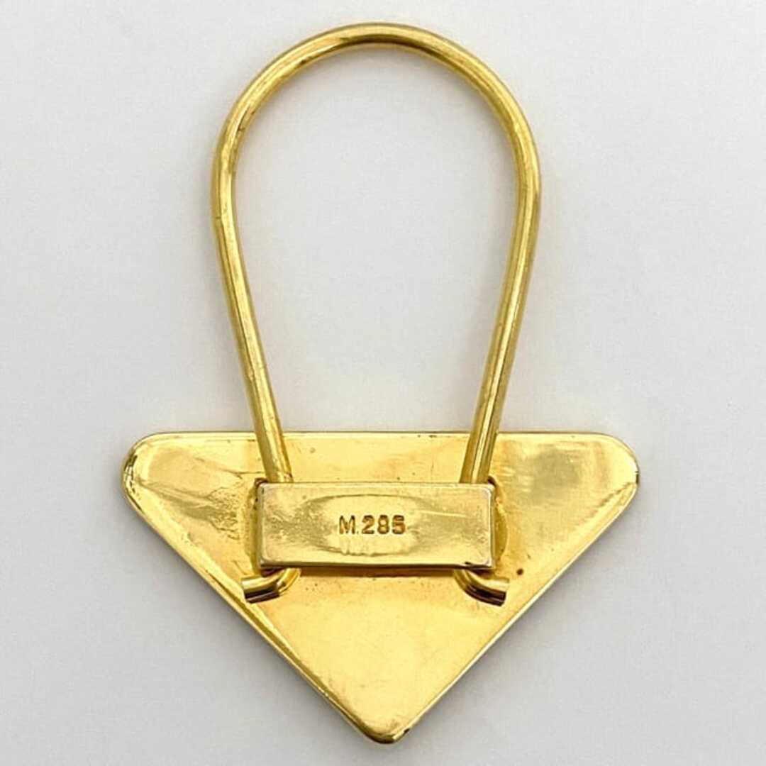 PRADA - プラダ キーリング ゴールド ブラック 美品 GP 中古 PRADA - プラダ キーリング ゴールド ブラック 美品 GP 中古