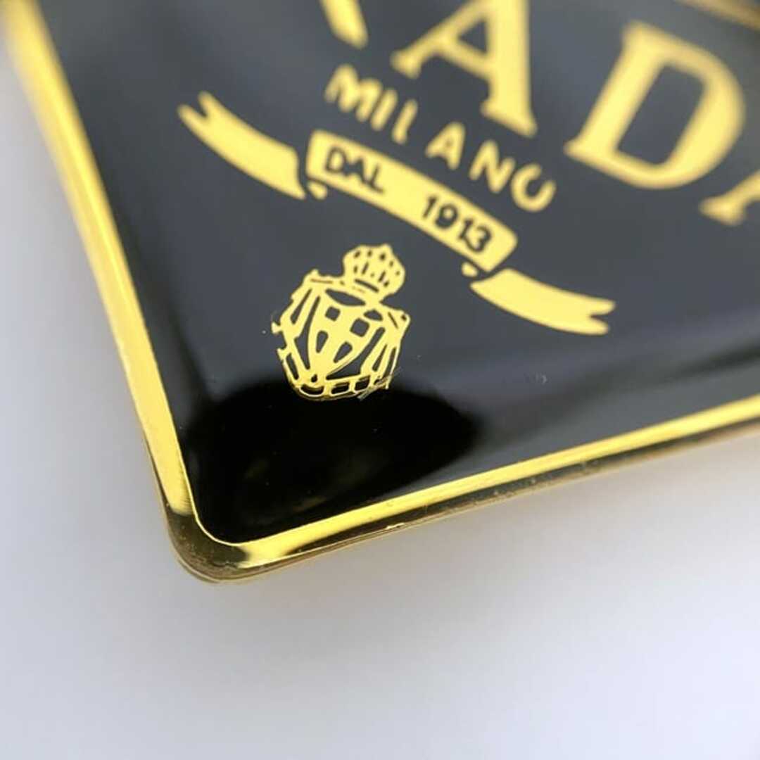 PRADA - プラダ キーリング ゴールド ブラック 美品 GP 中古 PRADA - プラダ キーリング ゴールド ブラック 美品 GP 中古
