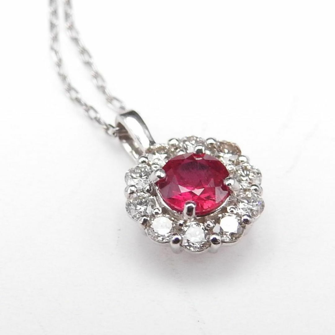 PT950/PT850 ruby0.1 diamond0.1 necklace アクセサリー PT950/PT850 ruby0.1 diamond0.1 necklace アクセサリー