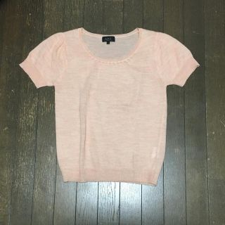 アーペーセー(A.P.C)のくすみピンク ニット 半袖 Tシャツ(Tシャツ(半袖/袖なし))