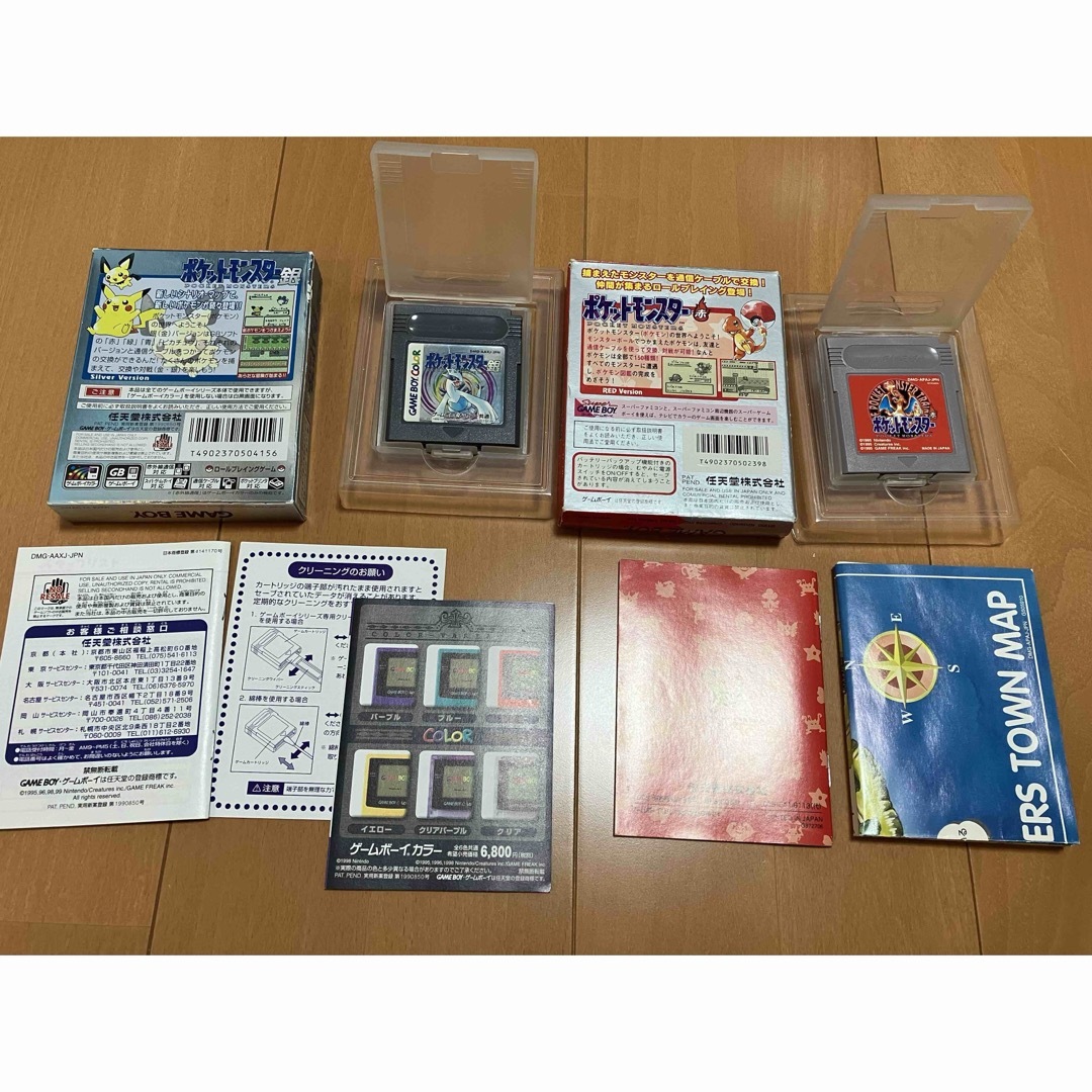 【送料無料ライン/39ショップ】 ゲームボーイソフトポケットモンスター赤 銀 箱付 説明書付 その他