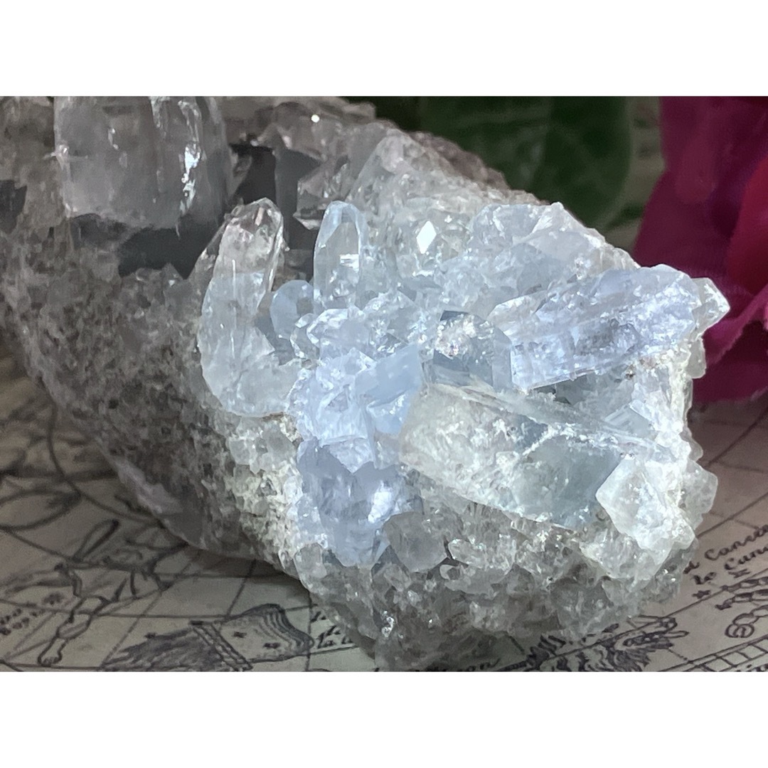 天使の石໒꒱✨ レインボー セレスタイト 天青石 クラスター 原石 天使の石໒꒱✨ レインボー セレスタイト 天青石 クラスター 原石