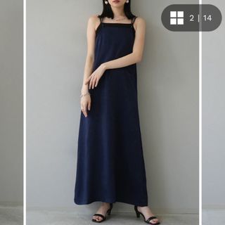値下★lumier ヴィンテージサテンキャミワンピース　グレージュ(ロングワンピース/マキシワンピース)