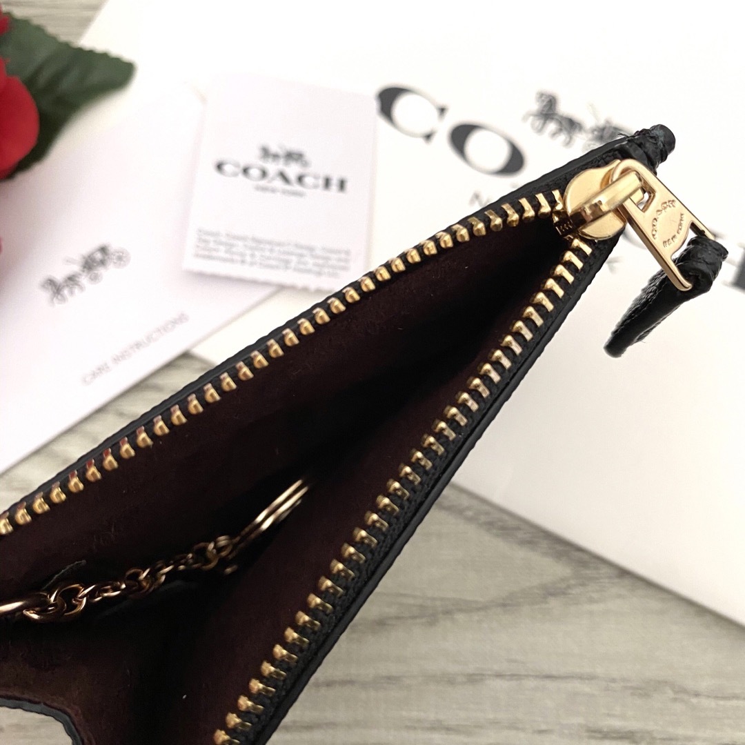 新品》COACH コーチ ブラック レザー コインケース 新品》COACH コーチ ブラック レザー コインケース