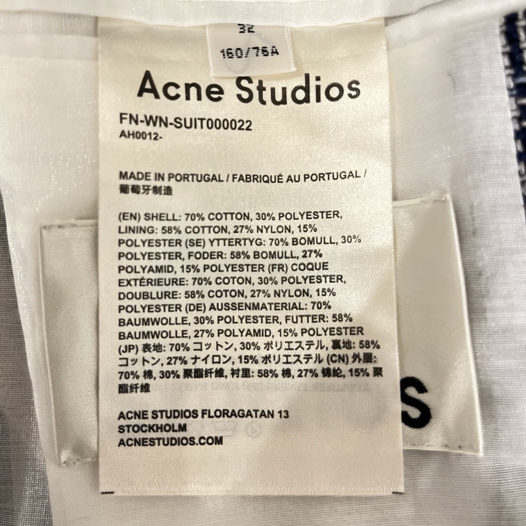 Acne Studios - 未使用 タグ付き Acne Studios チェック Acne Studios - 未使用 タグ付き Acne Studios チェック