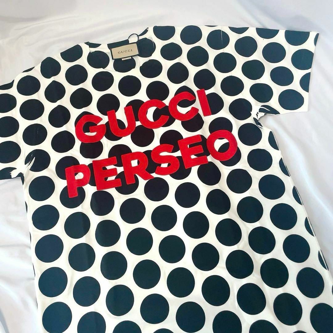 GUCCI Tシャツ Perseo ポルカ ドットプリント ユニセックス トップス GUCCI Tシャツ Perseo ポルカ ドットプリント ユニセックス トップス