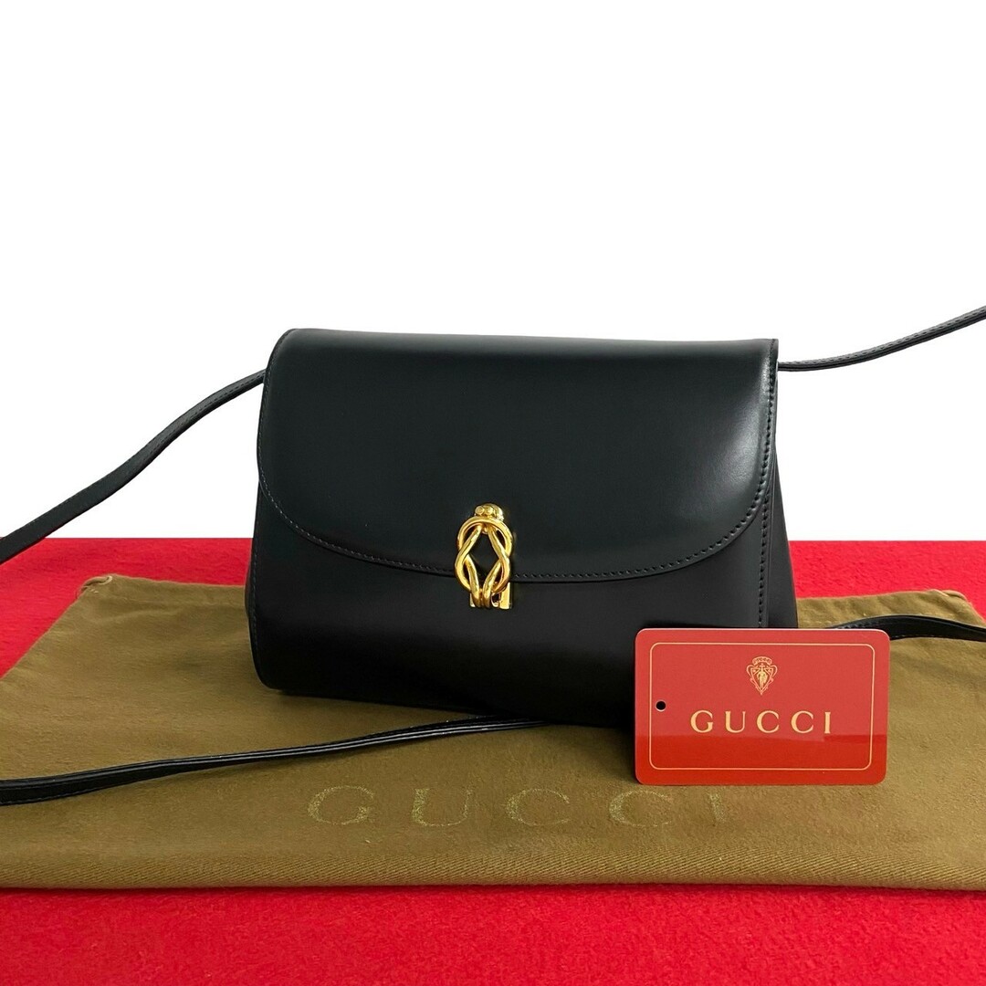 GUCCI - 極 美品 希少品 GUCCI グッチ オールドグッチ ヴィンテージ レザー 本革 ショルダーバッグ ポシェット サコッシュ ブラック  黒 21202の通販 by Trip Used & Vintage｜グッチならラクマ