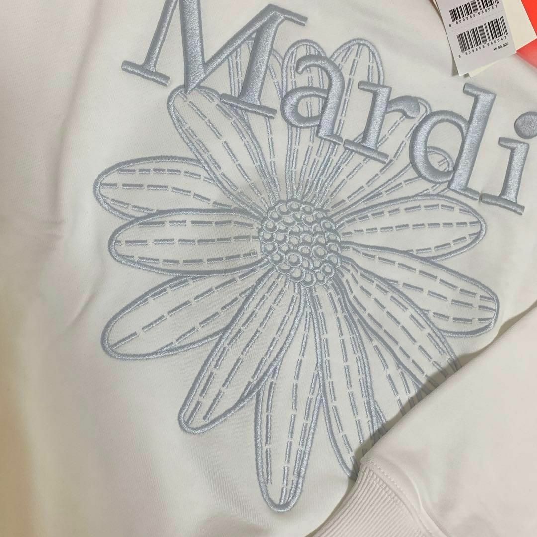 mardi mercredi トレーナー ホワイト×シルバー 刺繍 mardi mercredi トレーナー ホワイト×シルバー 刺繍