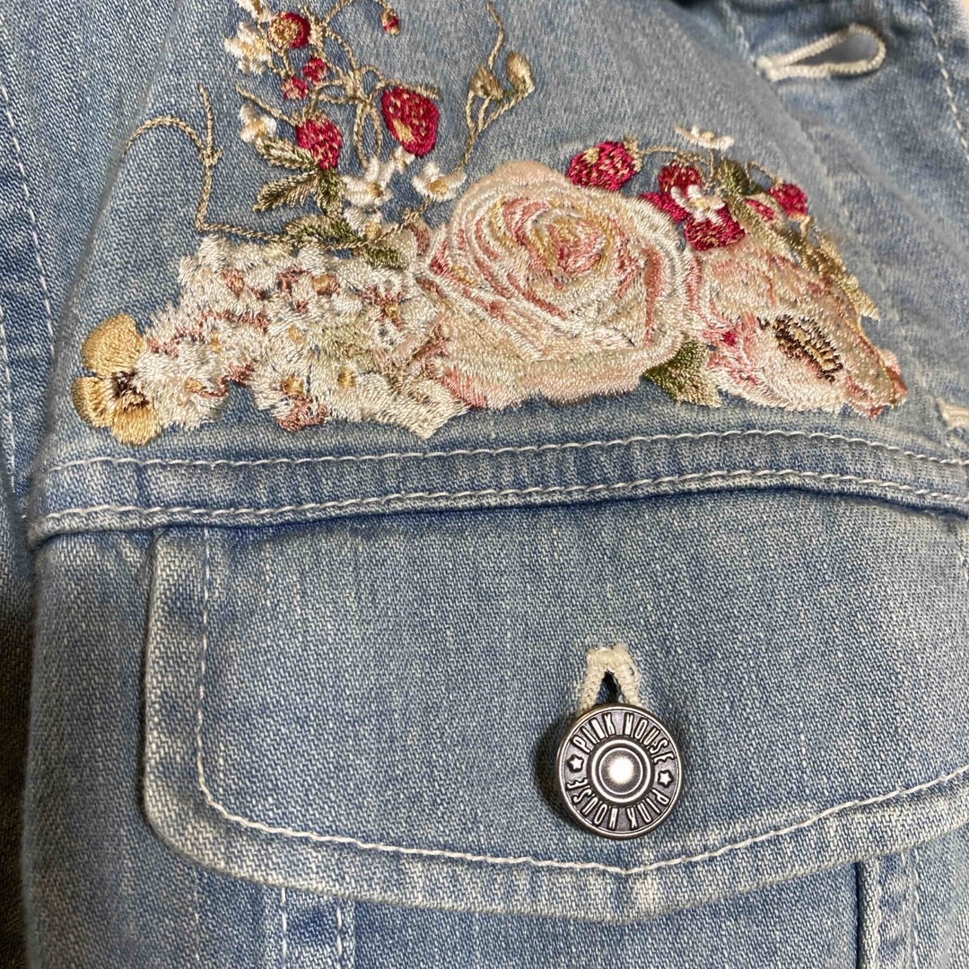PINK HOUSE - ピンクハウス 薔薇ブーケ刺繍入り シャツ PINK HOUSE - ピンクハウス 薔薇ブーケ刺繍入り シャツ