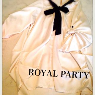 ロイヤルパーティー(ROYAL PARTY)のロイパ♥︎リボンタイ付シャツワンピ(ミニワンピース)