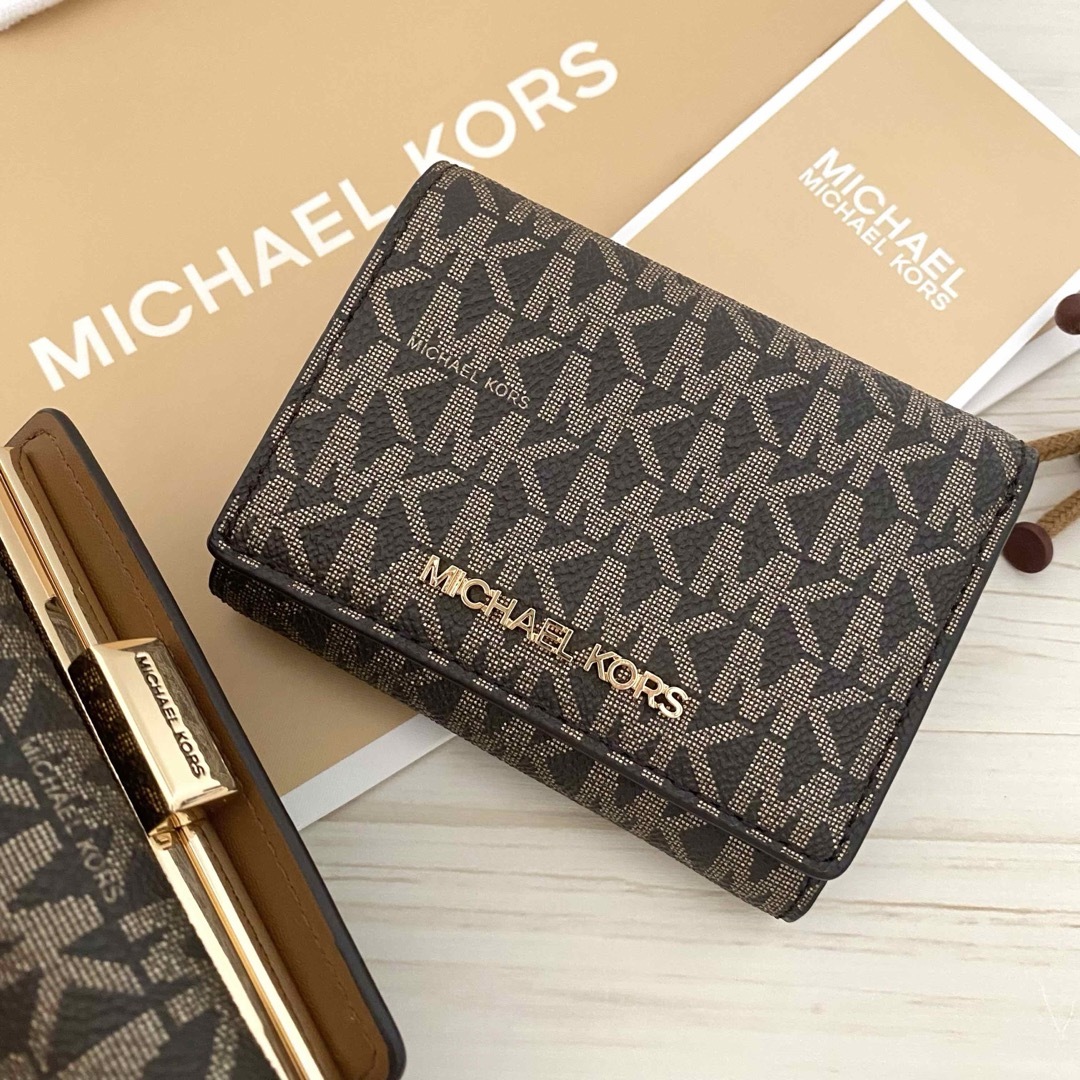 MICHAEL KORS - MICHAEL KORS財布 折り財布 がま口 ブラウン 三 MICHAEL KORS - MICHAEL KORS財布 折り財布 がま口 ブラウン 三