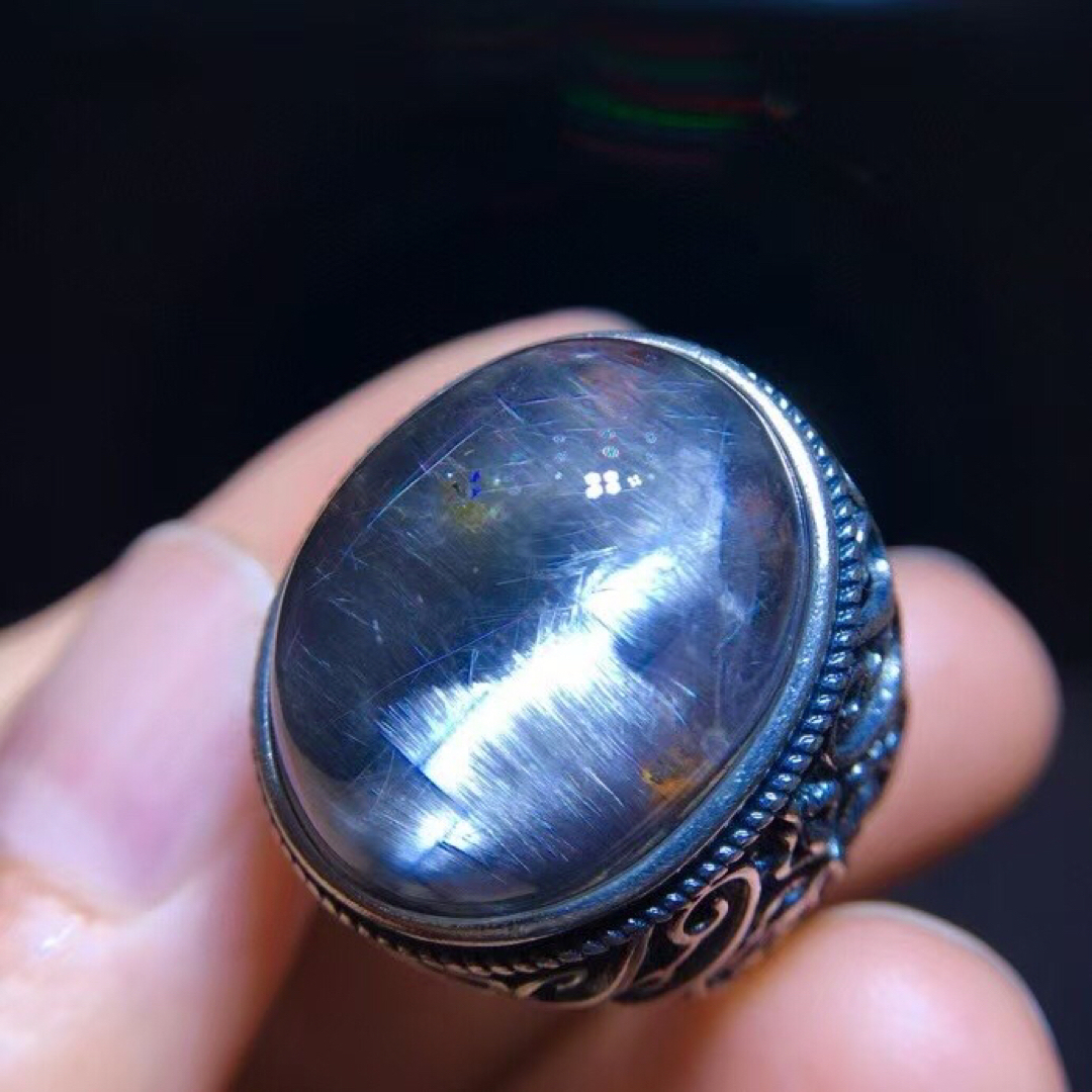 ⭐︎【高級】プラチナタイチンルチルクォーツ リング 19.8x15.3mm ⭐︎【高級】プラチナタイチンルチルクォーツ リング 19.8x15.3mm