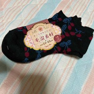 助野　レディース靴下　毛混素材　スニーカーソックス　2足(ソックス)