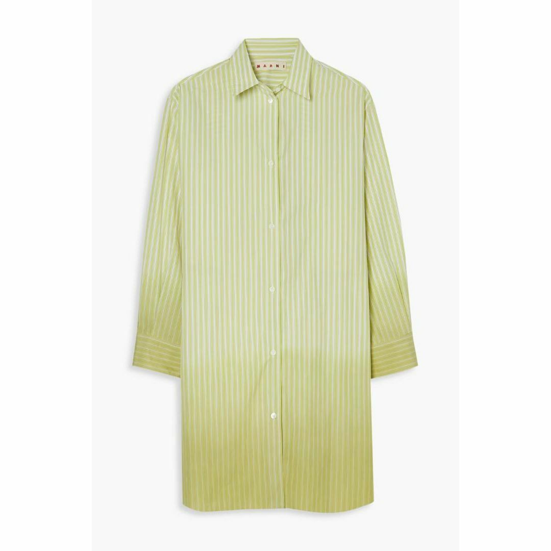 定価13.5万】 MARNI マルニ シャツ ワンピース グリーン 36 定価13.5万】 MARNI マルニ シャツ ワンピース グリーン 36
