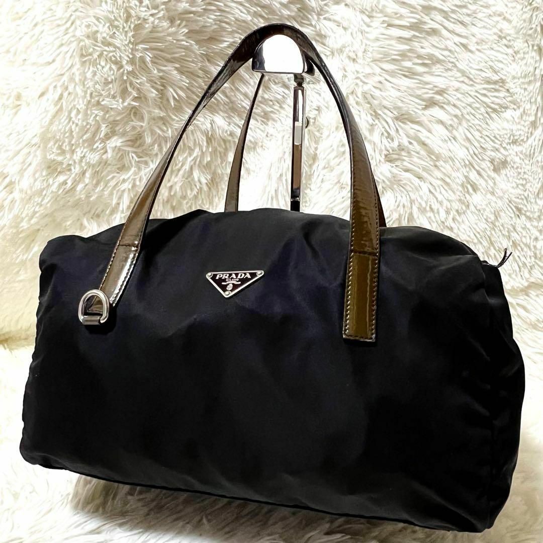 PRADA - 美品 PRADA ナイロン ミニ ボストンバッグ 三角ロゴ 黒 PRADA - 美品 PRADA ナイロン ミニ ボストンバッグ 三角ロゴ 黒