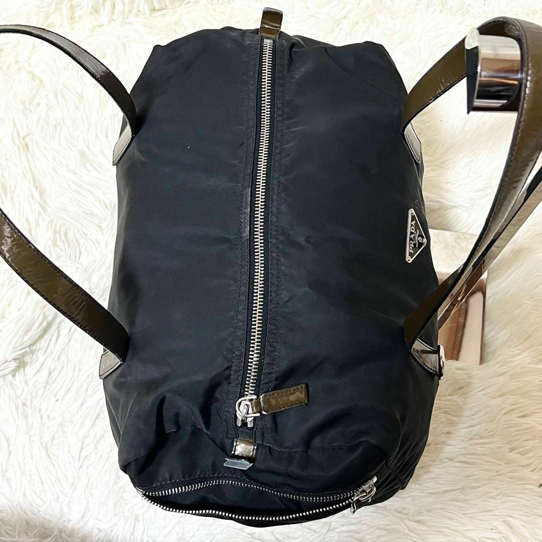 PRADA - 美品 PRADA ナイロン ミニ ボストンバッグ 三角ロゴ 黒 PRADA - 美品 PRADA ナイロン ミニ ボストンバッグ 三角ロゴ 黒