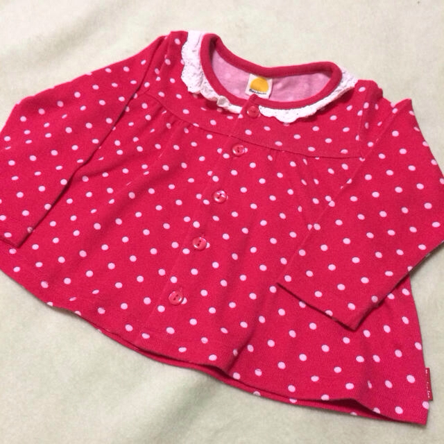 mou jon jon(ムージョンジョン)のムージョンジョン＊ドット柄カーディガン キッズ/ベビー/マタニティのキッズ服女の子用(90cm~)(その他)の商品写真