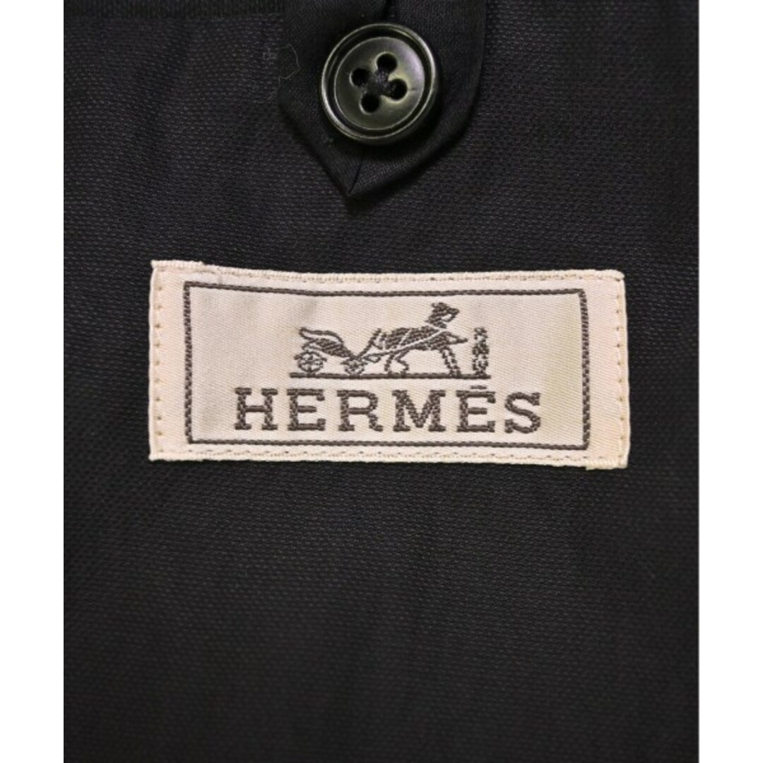 HERMES - HERMES エルメス テーラードジャケット 48(L位) 黒 HERMES - HERMES エルメス テーラードジャケット 48(L位) 黒