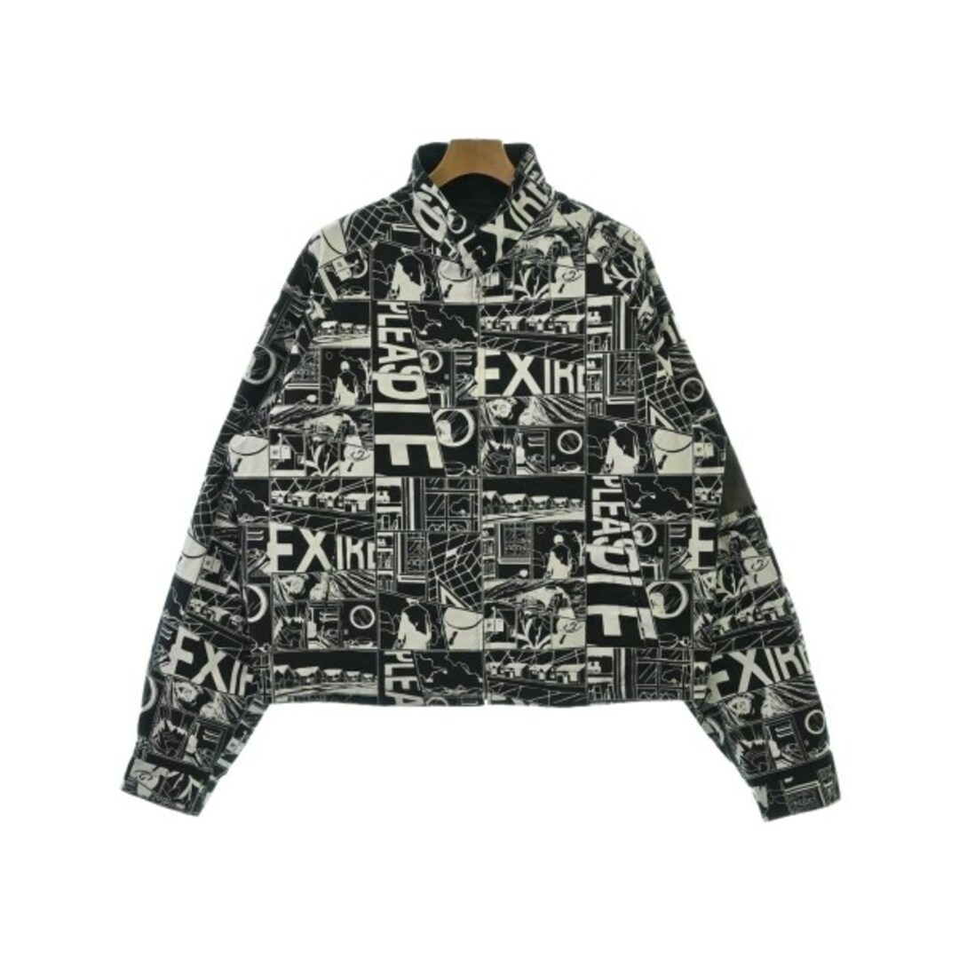 PRADA - PRADA プラダ ブルゾン(その他) 58(XXL位) 黒x白(総柄 PRADA - PRADA プラダ ブルゾン(その他) 58(XXL位) 黒x白(総柄