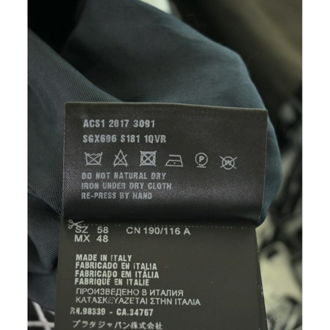 PRADA - PRADA プラダ ブルゾン(その他) 58(XXL位) 黒x白(総柄 PRADA - PRADA プラダ ブルゾン(その他) 58(XXL位) 黒x白(総柄