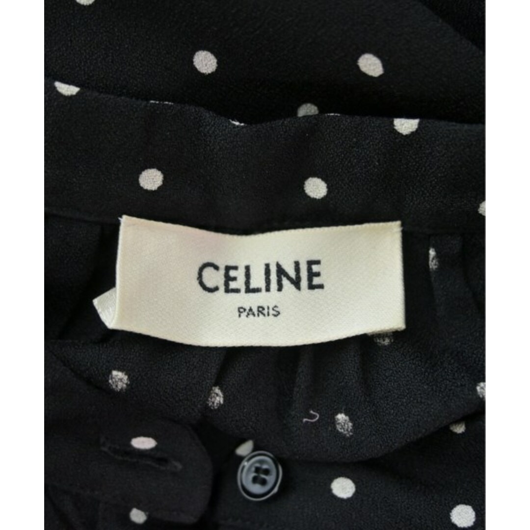 CELINE - CELINE セリーヌ シャツワンピース 38(M位) 黒x白 CELINE - CELINE セリーヌ シャツワンピース 38(M位) 黒x白