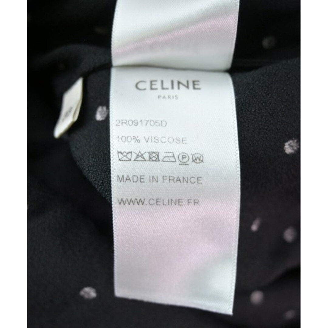 CELINE - CELINE セリーヌ シャツワンピース 38(M位) 黒x白 CELINE - CELINE セリーヌ シャツワンピース 38(M位) 黒x白