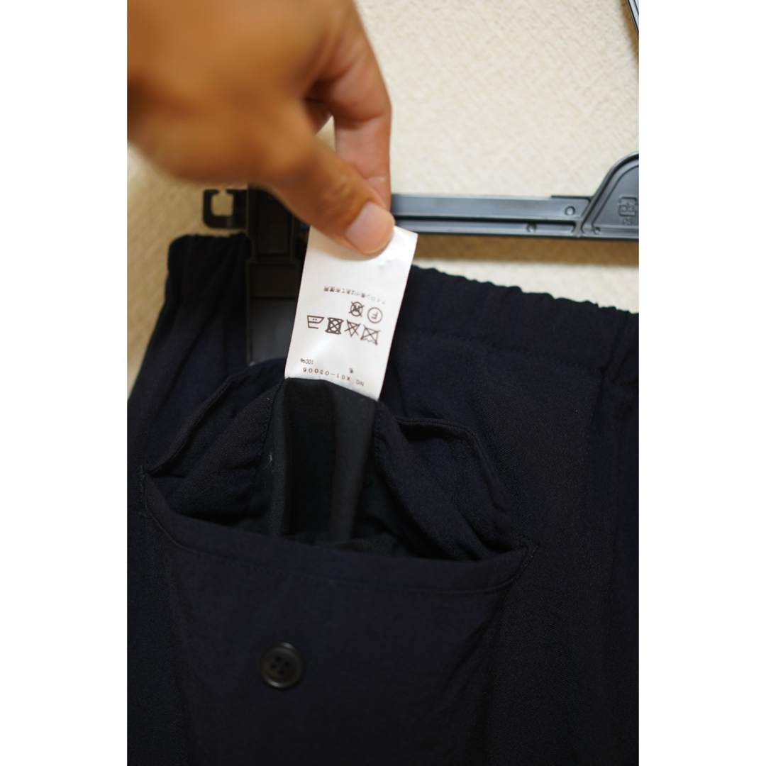 COMOLI ウール ニータックパンツ, Charcoal – Navyblue|ワーク COMOLI ウール ニータックパンツ, Charcoal – Navyblue|ワーク