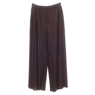 【中古】プリーツプリーズ PLEATS PLEASE 2024年秋冬 プリーツ ワイド イージーパンツ ダークパープル【サイズ表記なし（Ｌ位）】【レディース】(カジュアルパンツ)