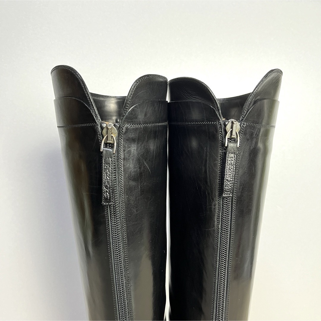 37 SARTORE バックジップ ロングブーツ 黒 サルトル 24 37 SARTORE バックジップ ロングブーツ 黒 サルトル 24