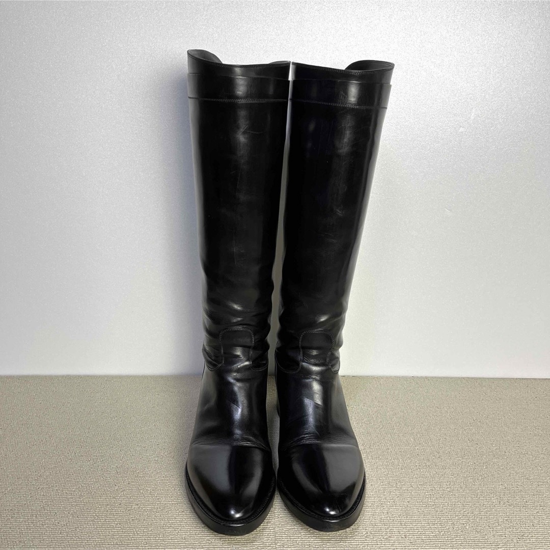 37 SARTORE バックジップ ロングブーツ 黒 サルトル 24 37 SARTORE バックジップ ロングブーツ 黒 サルトル 24
