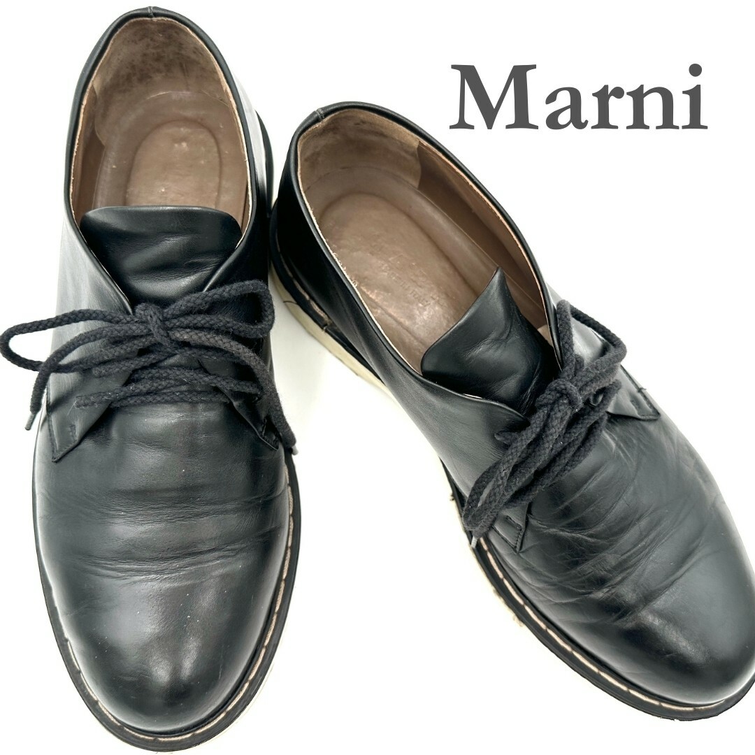 Marni ドレスシューズ 本革 レースアップ ブラック 487T Marni ドレスシューズ 本革 レースアップ ブラック 487T