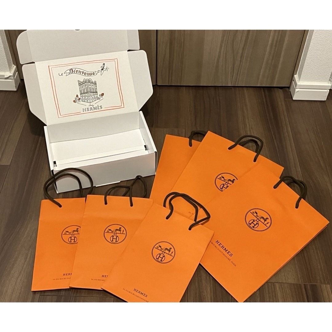 HERMES - HERMES オレンジ ショッパー 6枚ダンボール箱セットの HERMES - HERMES オレンジ ショッパー 6枚ダンボール箱セットの