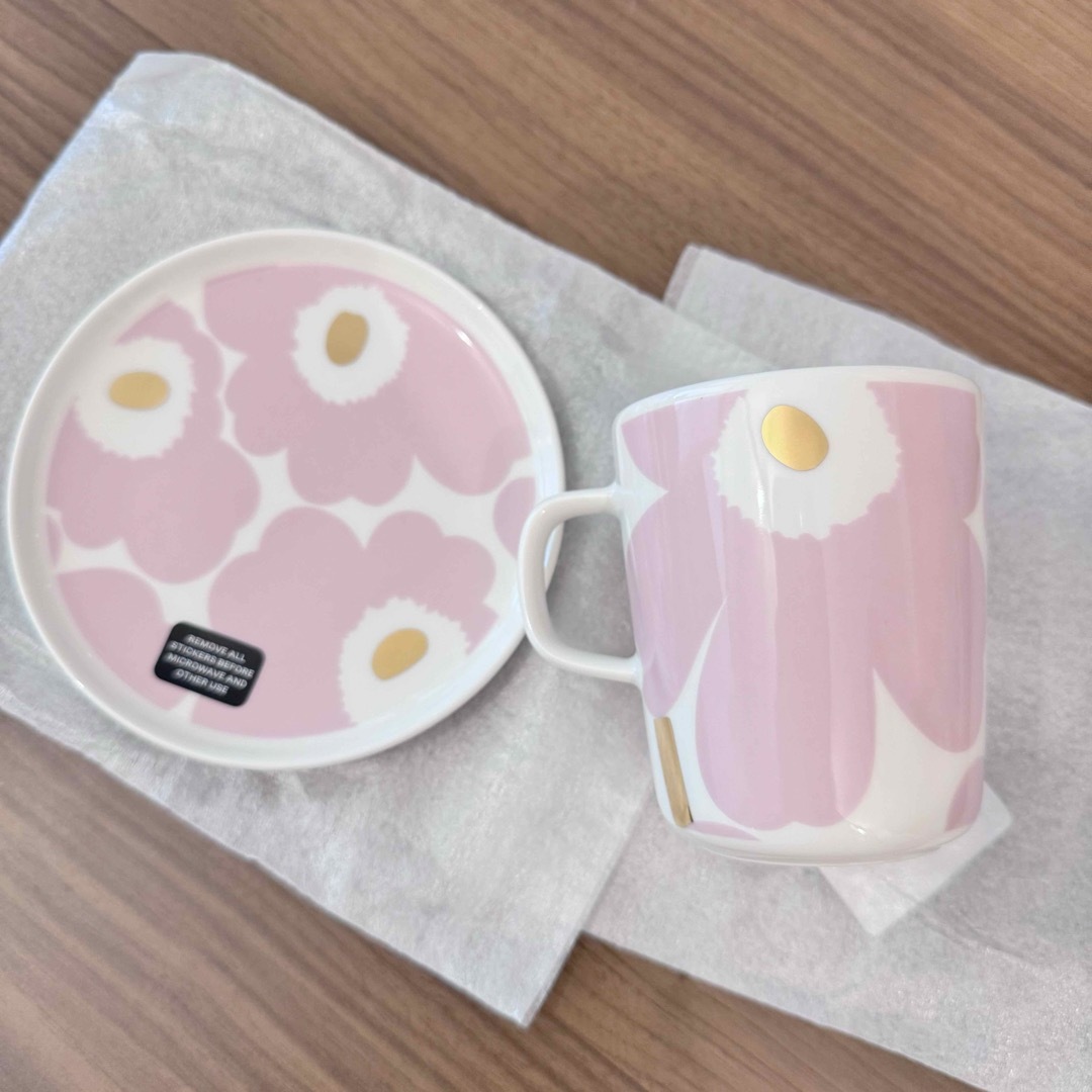 marimekko - 【限定品】マリメッコ ピンク ゴールド マグカップ marimekko - 【限定品】マリメッコ ピンク ゴールド マグカップ