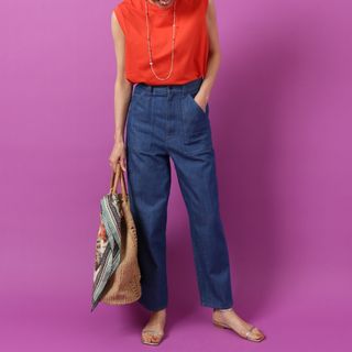 イエナラブークル(IENA LA BOUCLE)の【新品・タグ付】IENA LA BOUCLE デニム レースアップパンツ(デニム/ジーンズ)