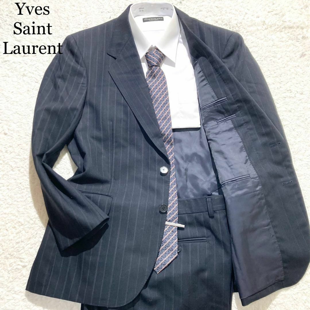 ストライプ三つ揃えスーツ 大人しく Yves Laurent ストライプ三つ揃えスーツ 大人しく Yves Laurent