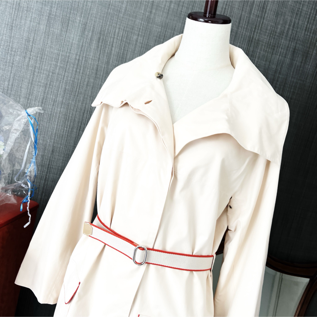 美品 HERMES エルメス トレンチ コート ベルト付 コットン ベージュ 美品 HERMES エルメス トレンチ コート ベルト付 コットン ベージュ