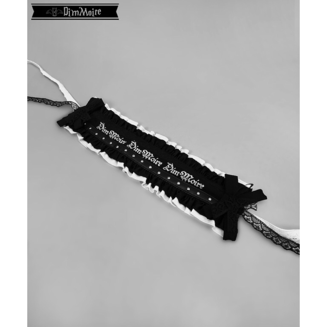 DimMoire フリル×スタッズヘッドドレス White Black レフレム DimMoire フリル×スタッズヘッドドレス White Black レフレム