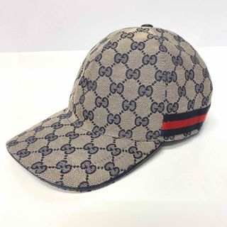 グッチ(GUCCI)の試着・極美　定価71,500円　グッチ　GG柄キャンバス キャップ　S/57cm(キャップ)