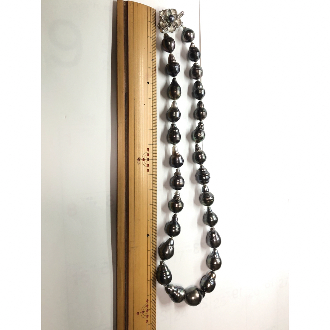 南洋真珠 黒蝶真珠 バロック シルバー ネックレス 約40cm ネックレス 南洋真珠 黒蝶真珠 バロック シルバー ネックレス 約40cm ネックレス