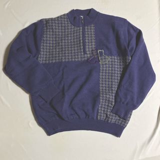 ブラックアンドホワイトスポーツウェア(Black & White Sportswear)のメンズ　ブラック＆ホワイト　ハーフジップセーター　パープル(ニット/セーター)