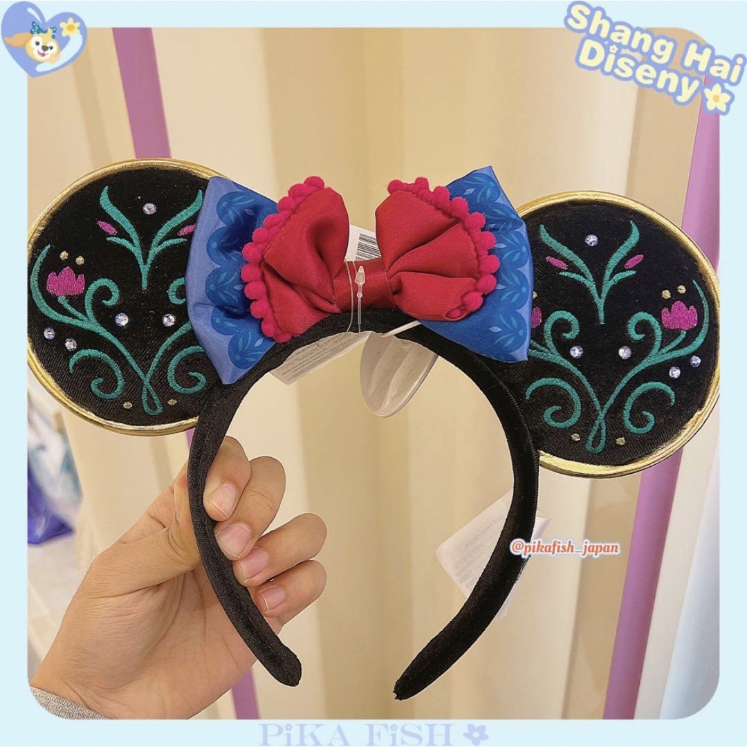 アナと雪の女王(アナトユキノジョオウ)の【フォロー☆正規品】アナ雪 ミニー リボンカチューシャ 香港ディズニー レディースのヘアアクセサリー(カチューシャ)の商品写真