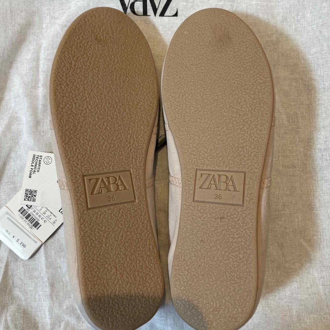 ZARA - ZARA ザラ サテンフラットシューズ 36の通販 by noisette ZARA - ZARA ザラ サテンフラットシューズ 36の通販 by noisette