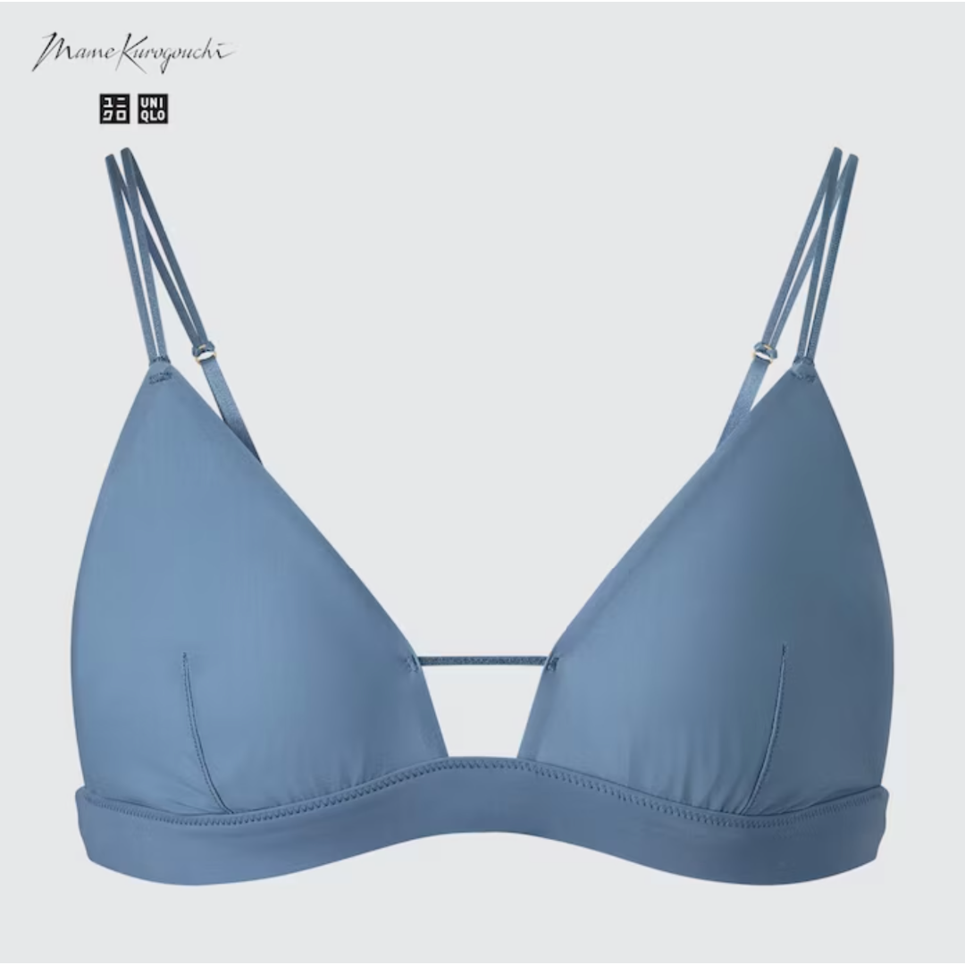 UNIQLO - ユニクロ ワイヤレスブラ シアー XL ブルー UNIQLO - ユニクロ ワイヤレスブラ シアー XL ブルー