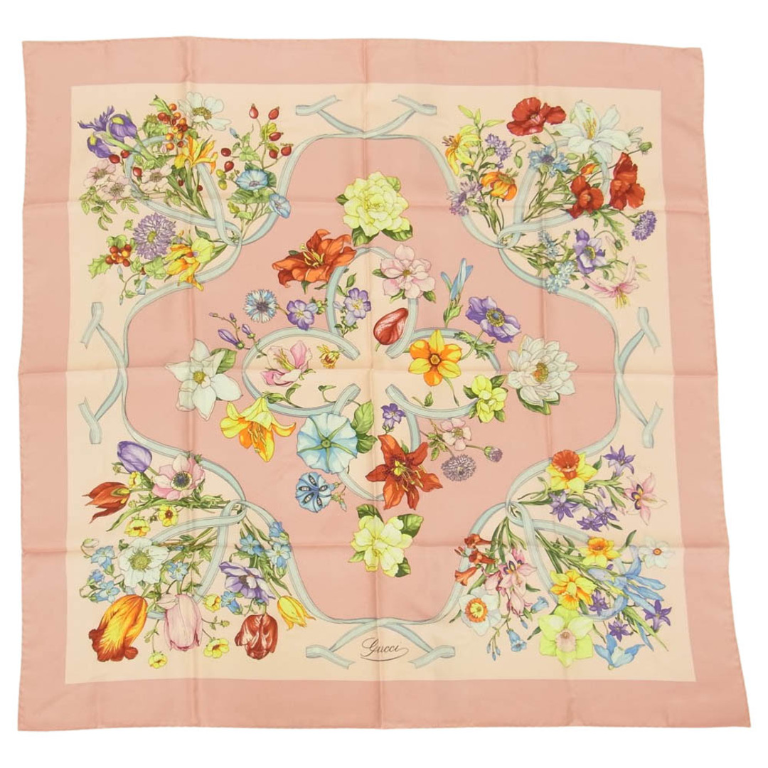 グッチ GUCCI スカーフ シルク 花柄 ピンク 022796 /YI6 グッチ GUCCI スカーフ シルク 花柄 ピンク 022796 /YI6
