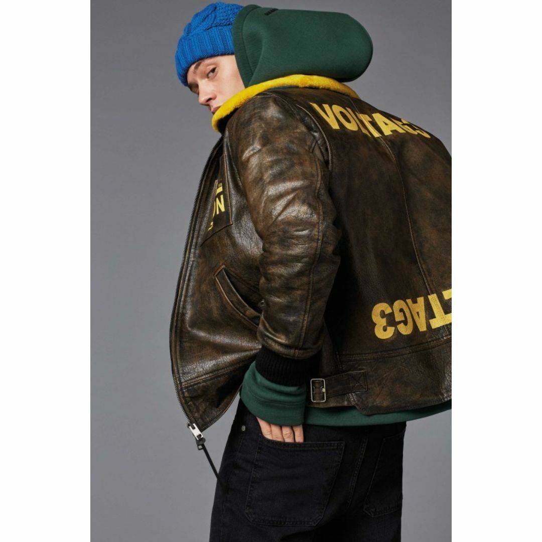 DIESEL L-BOWDRE-PAINTペイントレザーライダースジャケットL DIESEL L-BOWDRE-PAINTペイントレザーライダースジャケットL