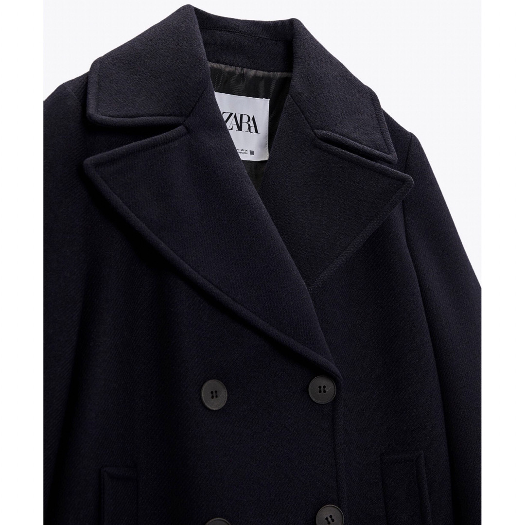 ZARA - 新品 ZARA ウール混紡ダブルブレスト仕様コート Lサイズ ZARA - 新品 ZARA ウール混紡ダブルブレスト仕様コート Lサイズ