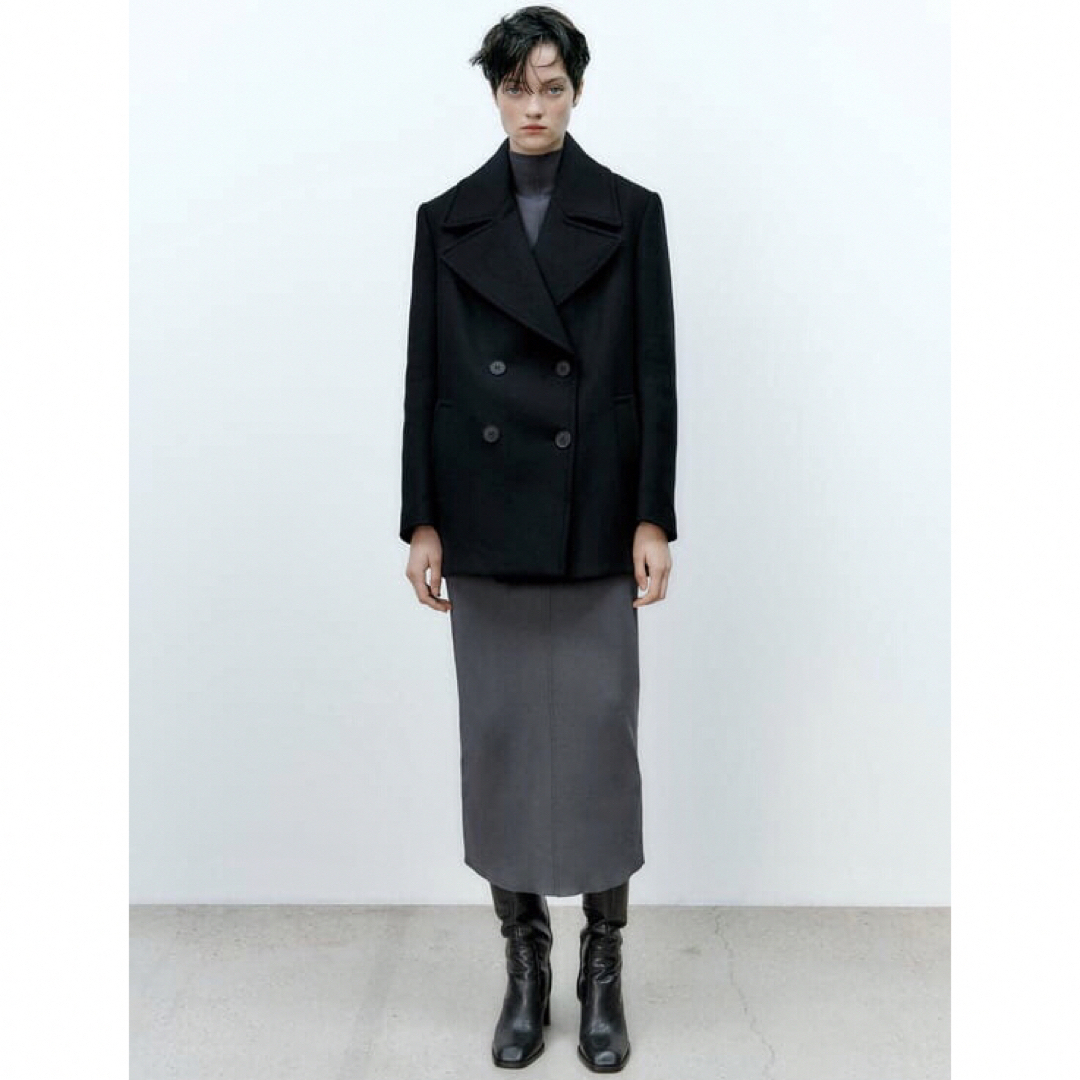 ZARA - 新品 ZARA ウール混紡ダブルブレスト仕様コート Lサイズ ZARA - 新品 ZARA ウール混紡ダブルブレスト仕様コート Lサイズ