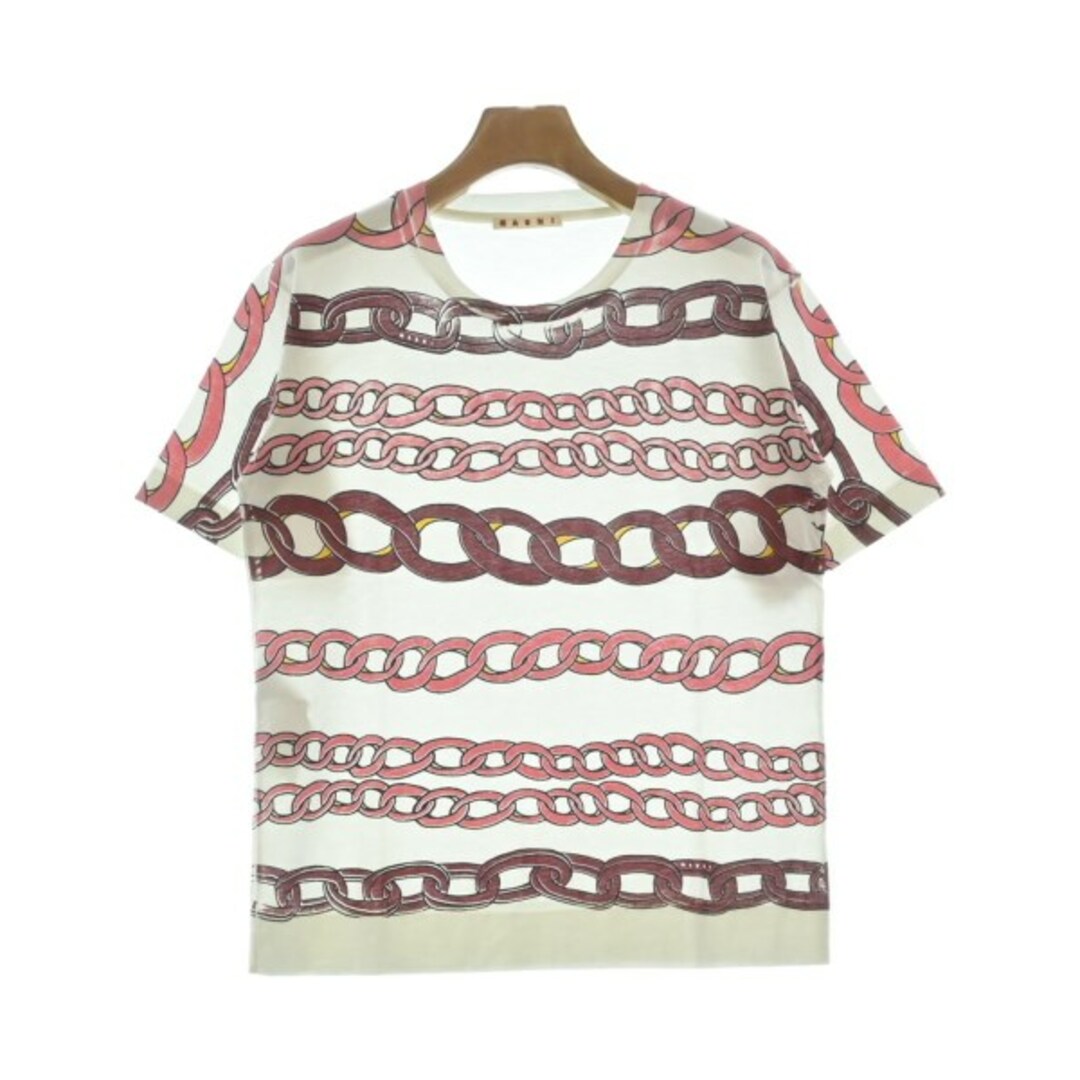 MARNI - MARNI Tシャツ・カットソー 38(M位) 白xピンクxエンジ(総柄) 【古着】【中古】