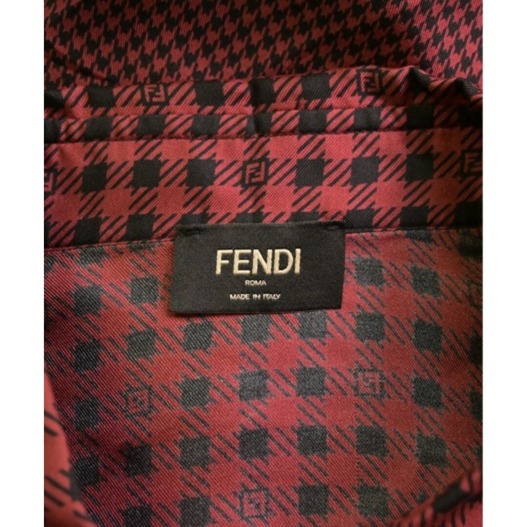 FENDI - FENDI フェンディ カジュアルシャツ 38(S位) 赤x黒(総柄 FENDI - FENDI フェンディ カジュアルシャツ 38(S位) 赤x黒(総柄
