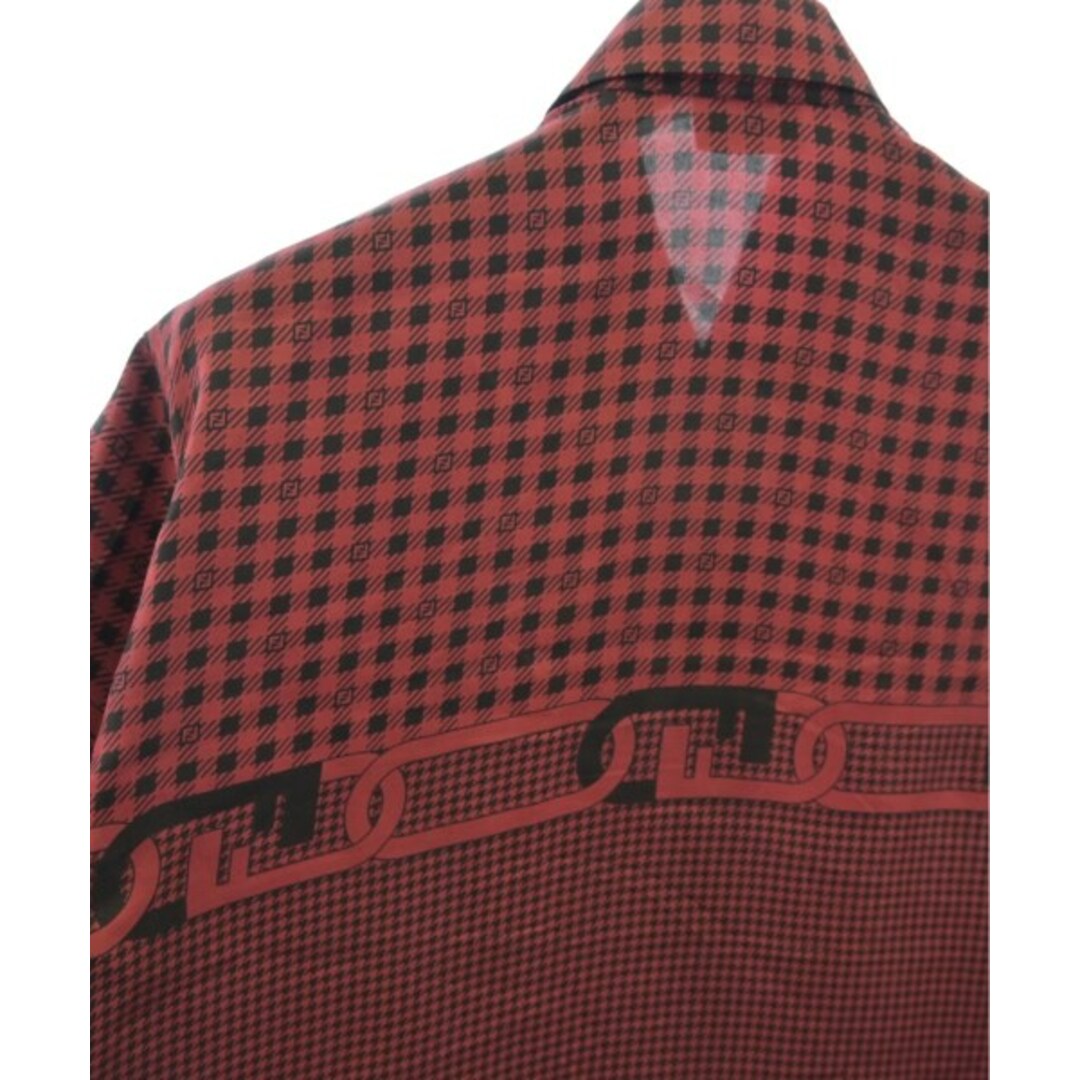 FENDI - FENDI フェンディ カジュアルシャツ 38(S位) 赤x黒(総柄 FENDI - FENDI フェンディ カジュアルシャツ 38(S位) 赤x黒(総柄
